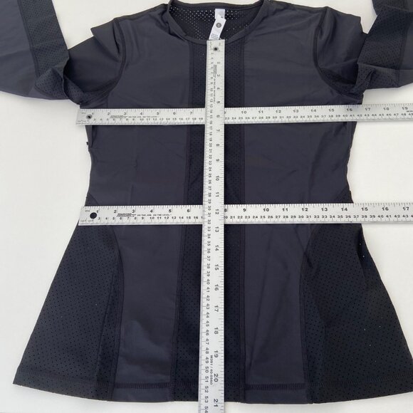 Karma Athletics Womens Black Long-Sleeve Perforated Activewear Top Size Small - Picture 13 of 16